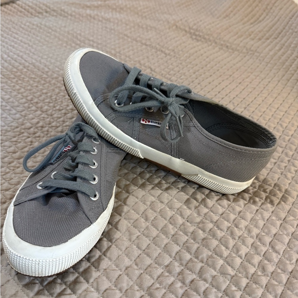 Superga Women's Gray Canvas Sneakers